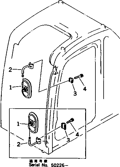Excavators Komatsu / PC220-6 S/N 50001-UP(pc220-6c) / REAR VIEW MIRROR ? L.H.(#50001-52197)(240430 : M1410-01A0)