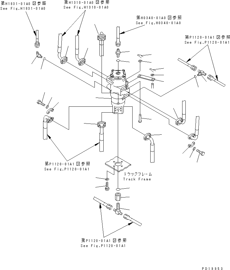 Excavators Komatsu / PC220-6 S/N 50001-UP(pc220-6c) / SWIVEL JOINT (CONNECTING PARTS) (TRAVEL SPEED 3RD)(270200 : N1310-01A0)