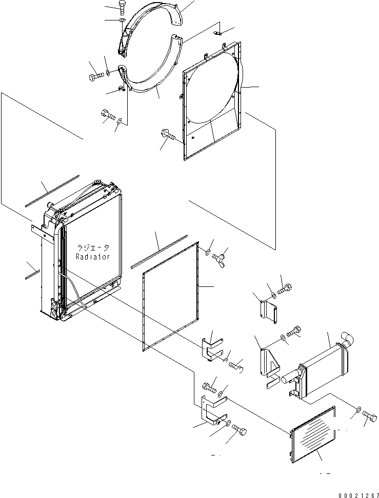 Excavators Komatsu / PC220-7 S/N 60001-UP (Overseas Version)(pc220-7c) / COOLING (AFTER COOLER AND CONDENSER) (WITH AIR CONDITIONER)(#65001-)(060040 : C0100-02A0A)