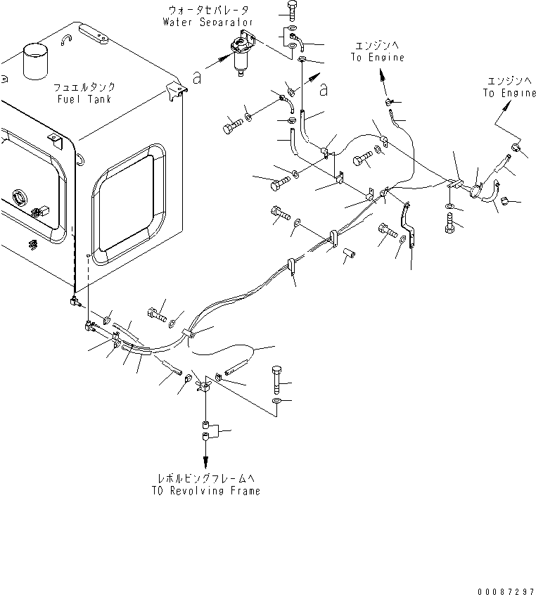 Excavators Komatsu / PC220-7 S/N 60001-UP (Overseas Version)(pc220-7c) / FUEL LINES (COLD WEATHER A SPEC.)(#68117-)(090080 : D0200-01A2A)