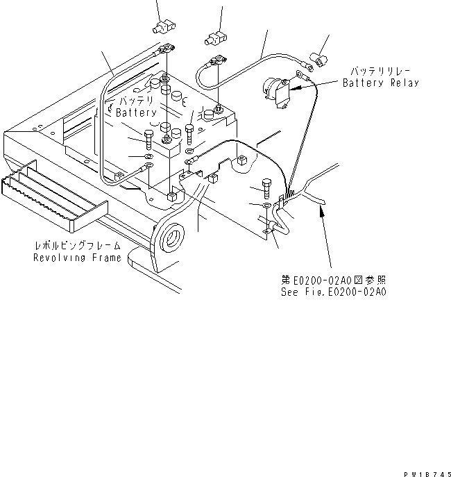Excavators Komatsu / PC220-7 S/N 60001-UP (Overseas Version)(pc220-7c) / WIRING (BATTERY CASE)(#60001-65000)(120210 : E0200-05A0)