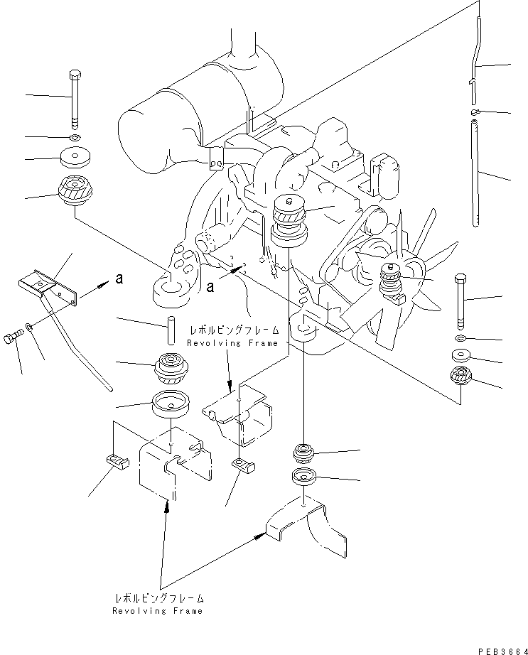Excavators Komatsu / PC220LC-6Z S/N 50001-UP (Excel Spec.)(pc220l1c) / ENGINE MOUNT(#52278-52395)(030050 : B0100-01A1A)