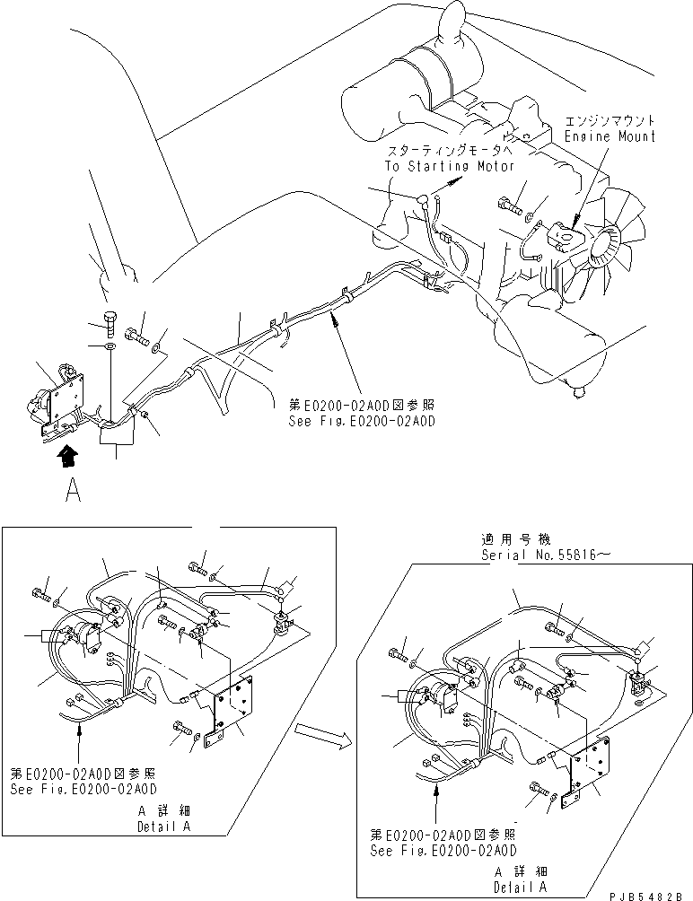 Excavators Komatsu / PC220LC-6Z S/N 50001-UP (Excel Spec.)(pc220l1c) / WIRING (STARTING HARNESS)(#52852-)(120100 : E0200-01A0C)
