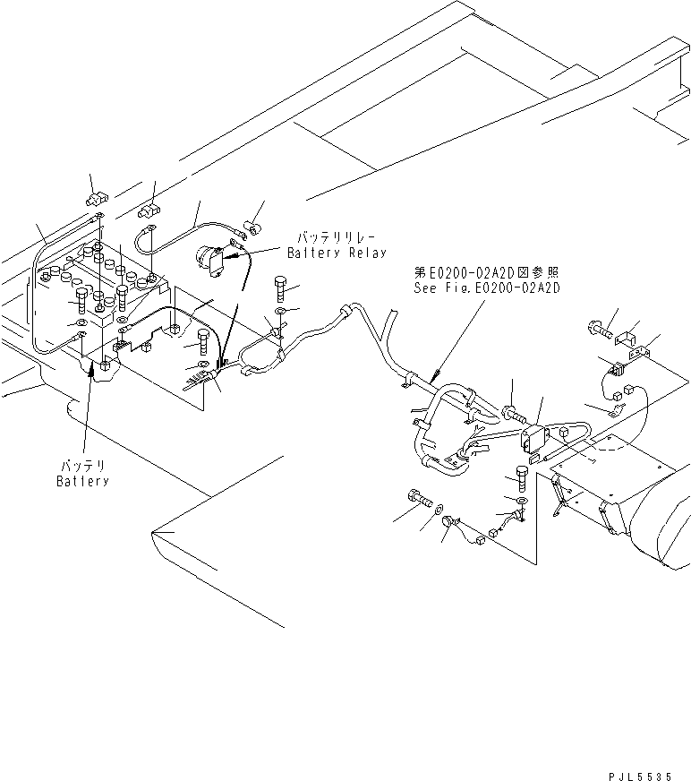 Excavators Komatsu / PC220LC-6Z S/N 50001-UP (Excel Spec.)(pc220l1c) / WIRING (BATTERY CASE)(#52852-)(120190 : E0200-04A1)