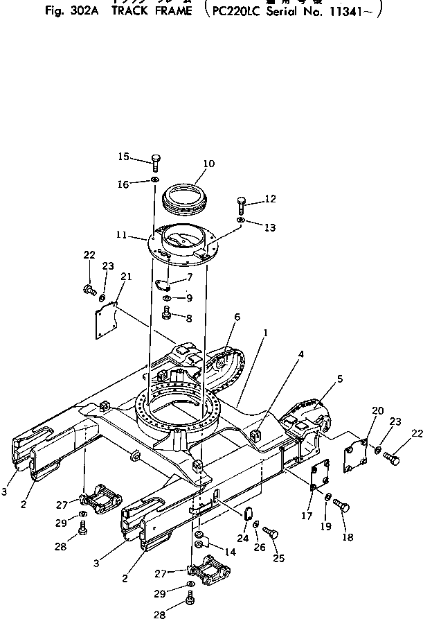 Excavators Komatsu / PC220LC-2 S/N 11001-UP(pc220l2c) / TRACK FRAME(#11341-)(090020 : 302A)