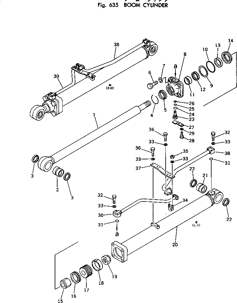 Excavators Komatsu / PC220LC-2 S/N 11001-UP(pc220l2c) / BOOM CYLINDER(180320 : 635)