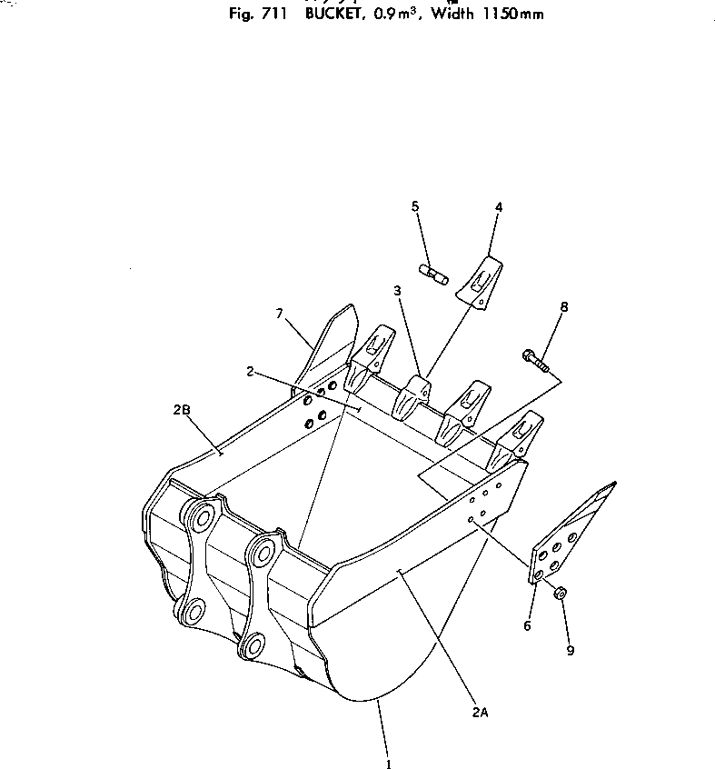 Excavators Komatsu / PC220LC-2 S/N 11001-UP(pc220l2c) / BUCKET ? 0.9M3 ? 1150MM(210050 : 711)