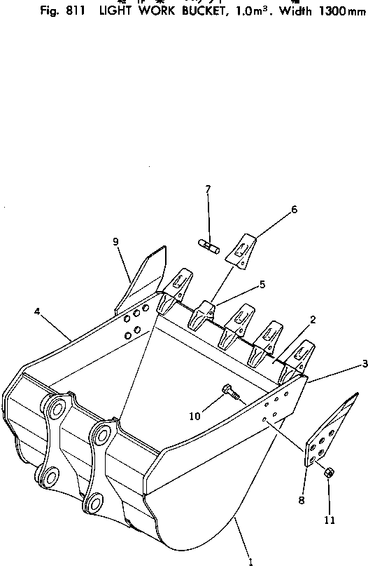 Excavators Komatsu / PC220LC-2 S/N 11001-UP(pc220l2c) / LIGHT WORK BUCKET ? 1.0M3 ? 1300MM(240090 : 811)