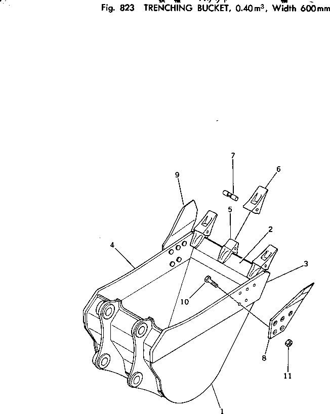 Excavators Komatsu / PC220LC-2 S/N 11001-UP(pc220l2c) / TRENCHING BUCKET ? 0.40M3 ? 600MM(240130 : 823)