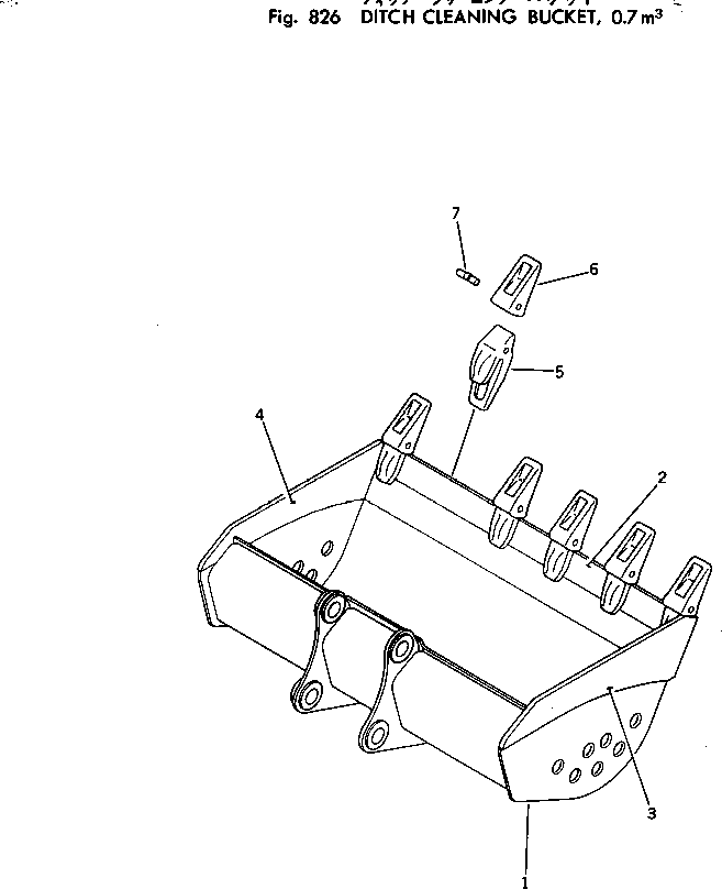 Excavators Komatsu / PC220LC-2 S/N 11001-UP(pc220l2c) / DITCH CLEANING BUCKET ? 0.7M3(240150 : 826)