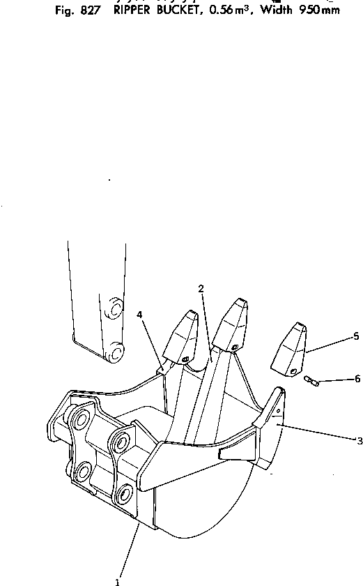 Excavators Komatsu / PC220LC-2 S/N 11001-UP(pc220l2c) / RIPPER BUCKET ? 0.56M3 ? 950MM(240160 : 827)
