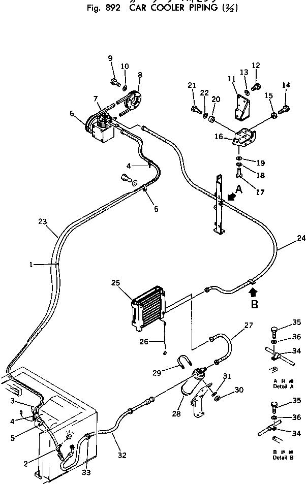 Excavators Komatsu / PC220LC-2 S/N 11001-UP(pc220l2c) / CAR COOLER PIPING (2/2)(240690 : 892)