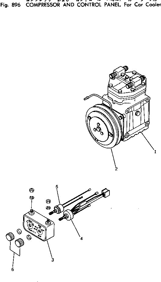 Excavators Komatsu / PC220LC-2 S/N 11001-UP(pc220l2c) / COMPRESSOR AND CONTROL PAN ? FOR CAR COOLER(240740 : 896)