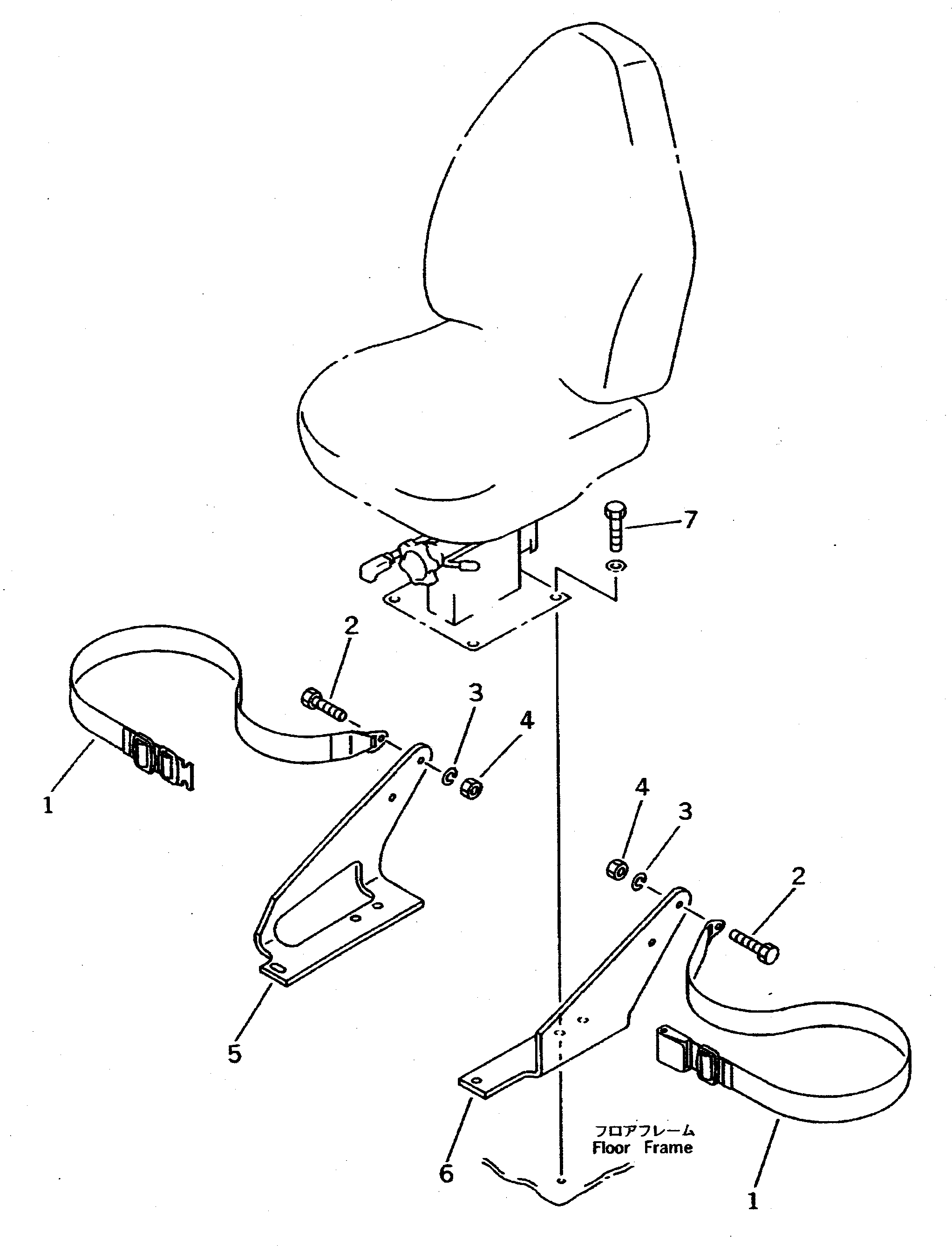 Excavators Komatsu / PC220LC-5C S/N 35001-UP (Custom Spec.)(pc220l3c) / SEAT BELT (FOR LONG LEVER CONTROL)(150460 : 5723)