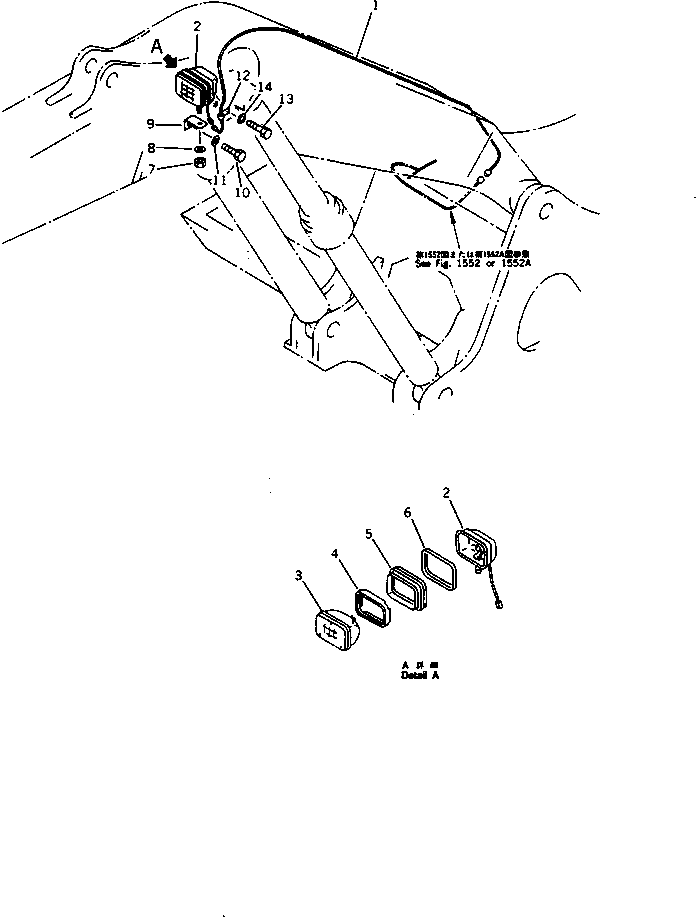 Excavators Komatsu / PC220LC-5C S/N 35001-UP (Custom Spec.)(pc220l3c) / WORKING LAMP (BOOM SIDE) (FOR 50 FEET LONG FRONT)(210100 : 7095)