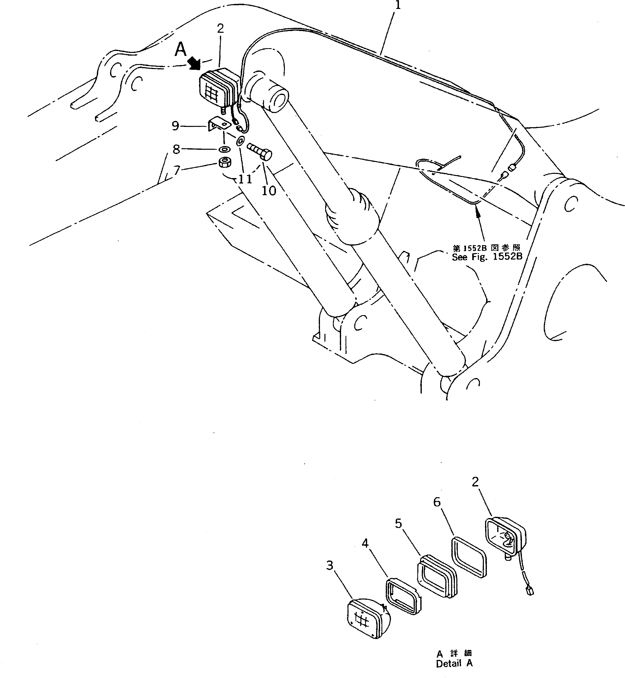Excavators Komatsu / PC220LC-5C S/N 35001-UP (Custom Spec.)(pc220l3c) / WORKING LAMP (BOOM SIDE)(#36614-)(210090 : 7091A)