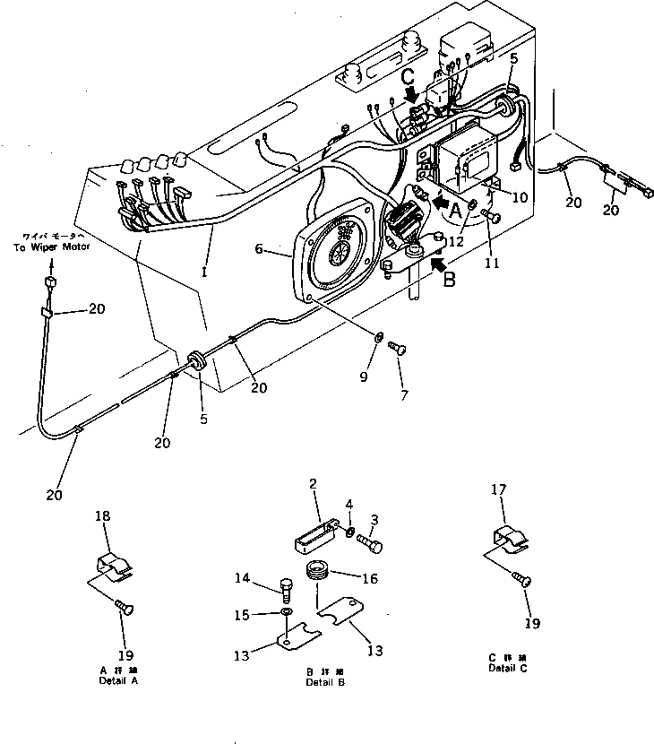 Komatsu parts book diagram for PC220LC-3 S/N 20001-UP: INSTRUMENT PANEL (2/2) (FOR LONG LEVER CONTROL)(#20449-21555)