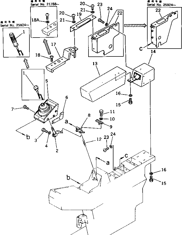 Komatsu parts book diagram for PC220LC-3 S/N 20001-UP: WRIST CONTROL AND STAND ? R.H. (2/2)(#20777-)