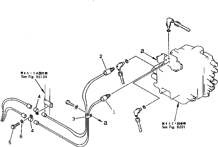 Komatsu parts book diagram for PC220LC-3 S/N 20001-UP: PILOT PIPING (WITH AUTO DECELERATION ? SWING MECHANICAL BRAKE)(#21191-)