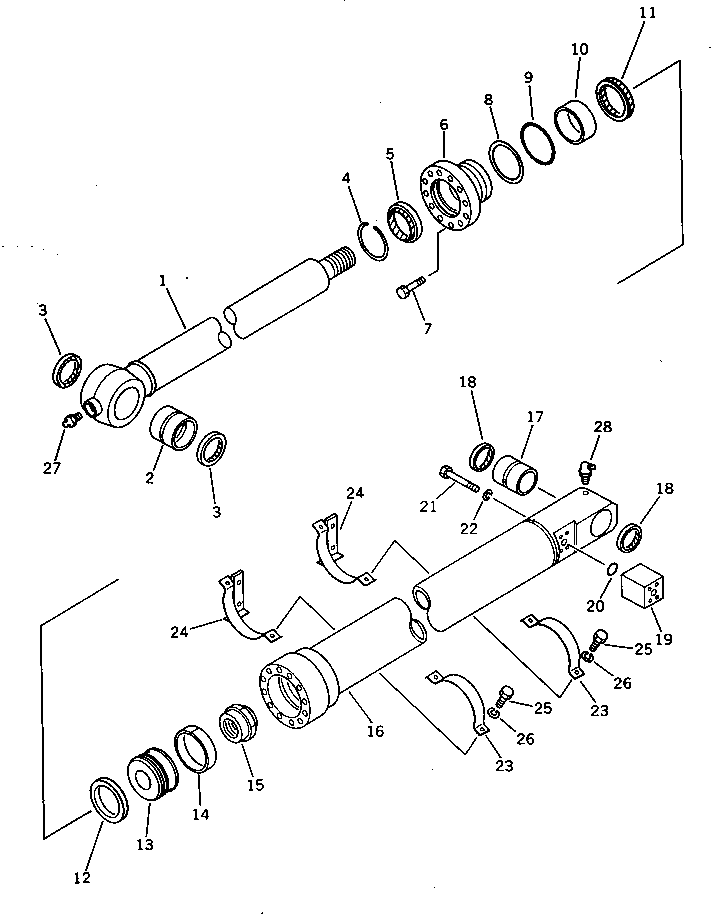 Komatsu parts book diagram for PC220LC-3 S/N 20001-UP: BUCKET CYLINDER (FOR 2000MM SHORT ARM)