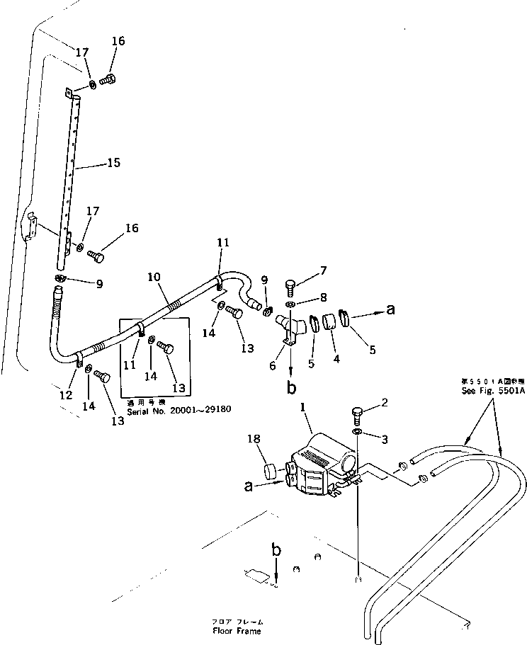 Komatsu parts book diagram for PC220LC-3 S/N 20001-UP: DEFROSTER(#21556-)