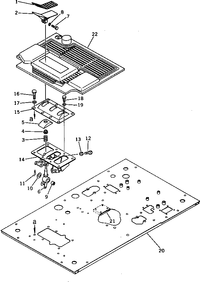 Komatsu parts book diagram for PC220LC-3 S/N 20001-UP: CONTROL PEDAL (FOR ADDITIONAL PIPING) (FOR WRIST CONTROL)(#20840-)