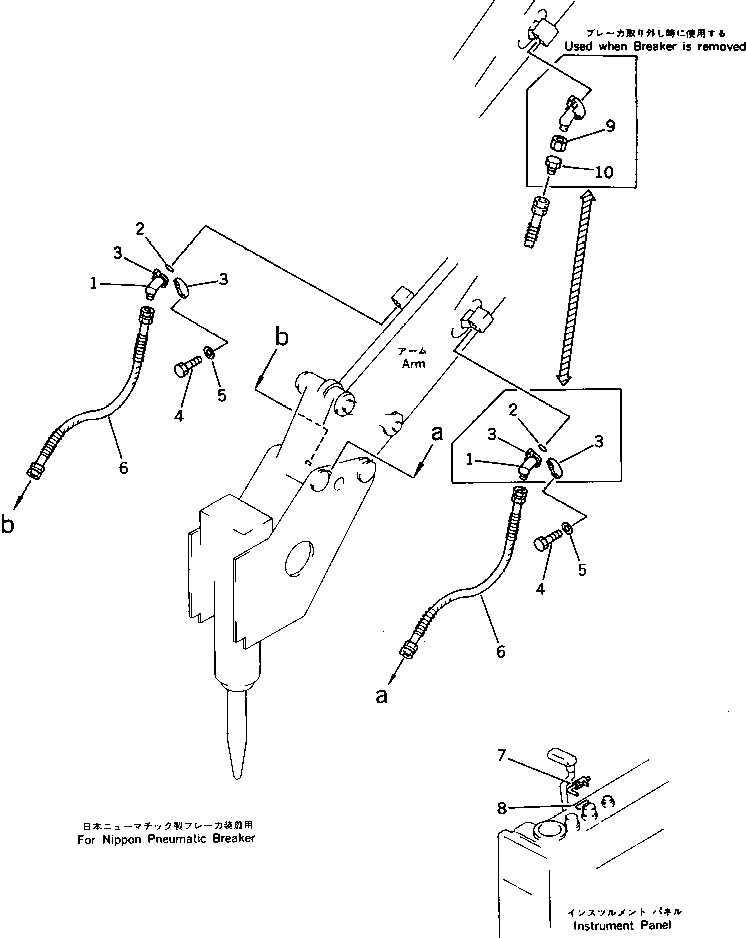 Komatsu parts book diagram for PC220LC-3 S/N 20001-UP: ADDITIONAL PIPING (NIPPON PNEUMATIC BREAKER) (2/2)