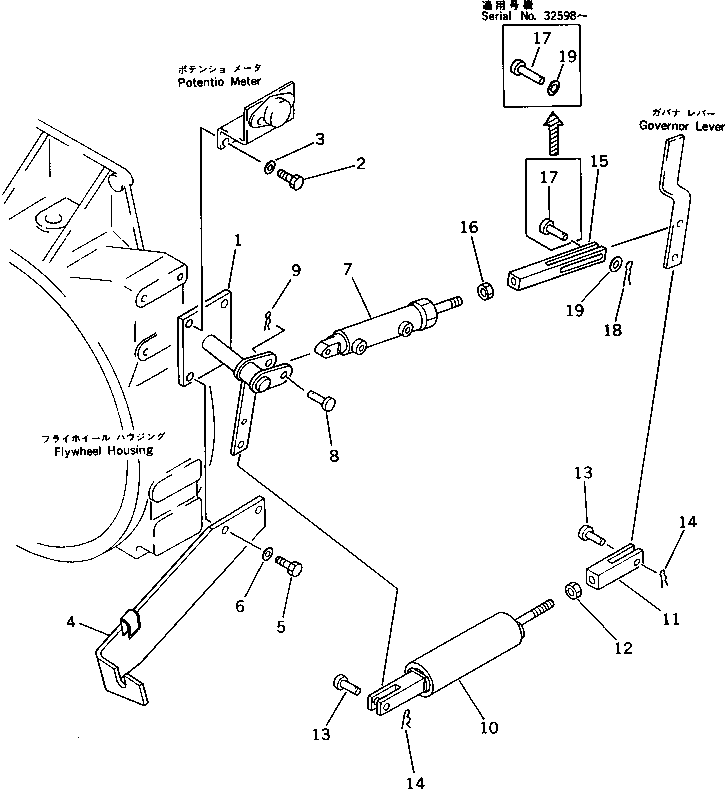 Komatsu parts book diagram for PC220LC-3 S/N 20001-UP: AUTO DECELERATION CYLINDER PIPING (1/2) (WITH AUTO DECELERATION)(#21708-)