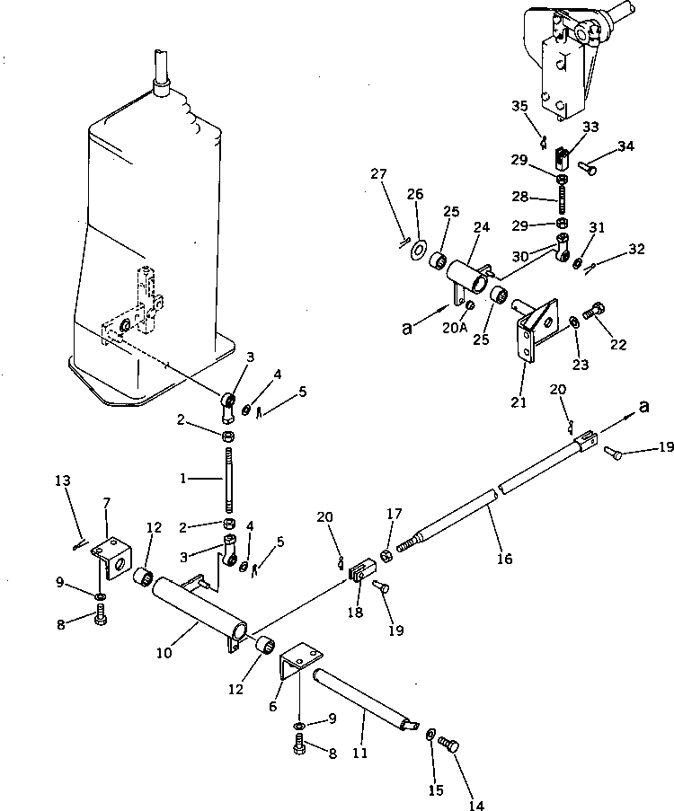 Komatsu parts book diagram for PC220LC-3 S/N 20001-UP: BOOM CONTROL LINKAGE (1/2) (FOR LONG LEVER CONTROL)(#20001-21134)