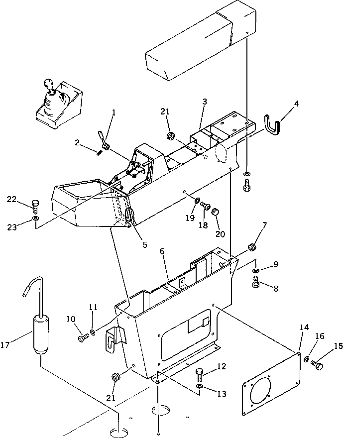 Komatsu parts book diagram for PC220LC-3 S/N 20001-UP: WRIST CONTROL AND STAND ? R.H. (1/2)(#20001-21555)