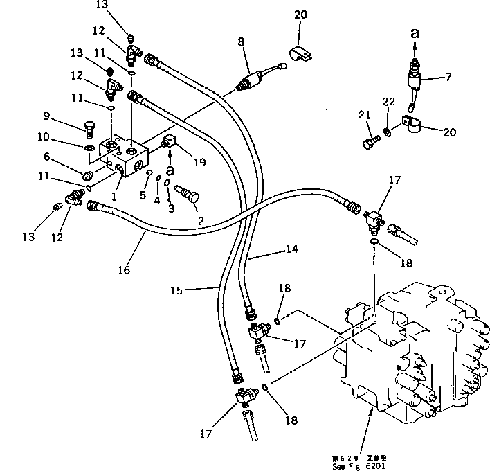 Komatsu parts book diagram for PC220LC-3 S/N 20001-UP: PILOT PIPING (WITH AUTO DECELERATION ? SWING MECHANICAL BRAKE)(#20001-20675)