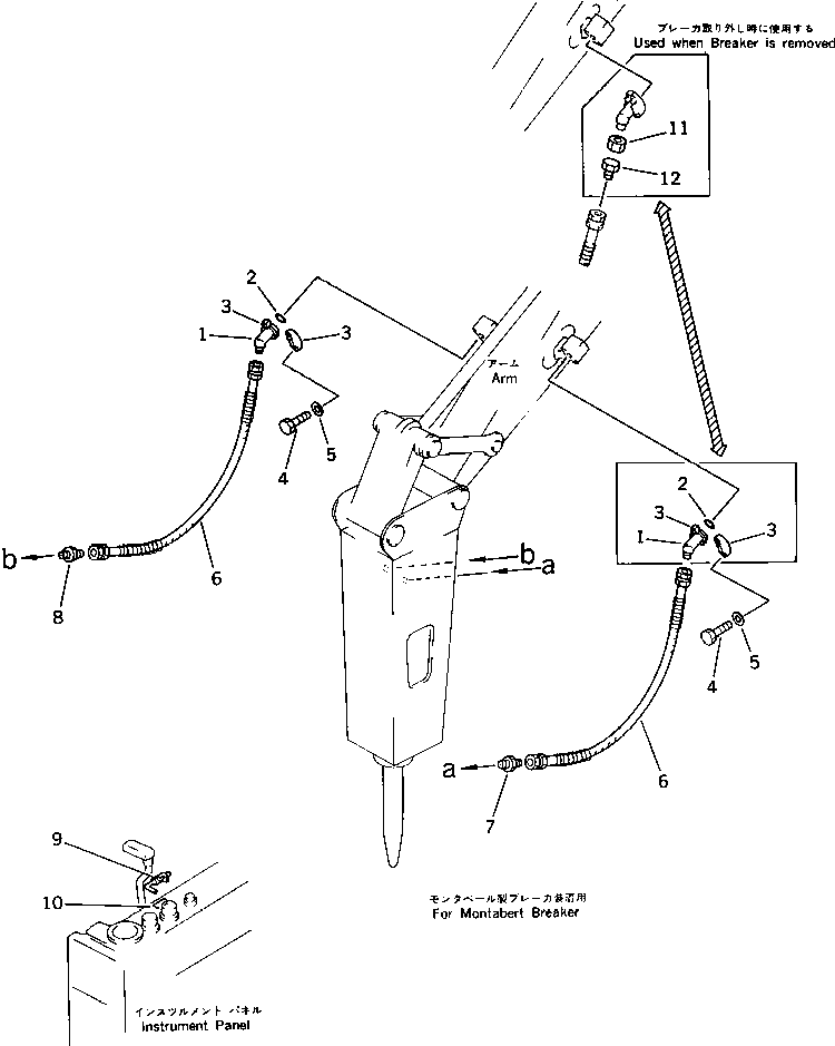Komatsu parts book diagram for PC220LC-3 S/N 20001-UP: ADDITIONAL PIPING (MONTABERT BREAKER)
