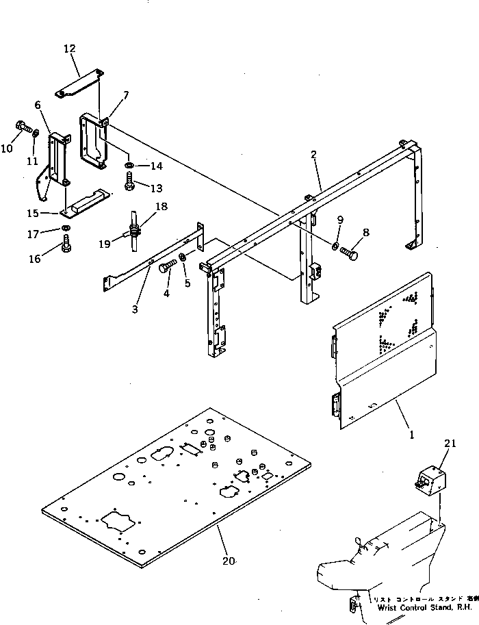 Komatsu parts book diagram for PC220LC-3 S/N 20001-UP: CAR COOLER RELATED PARTS (FOR WRIST CONTROL)(#20001-20448)