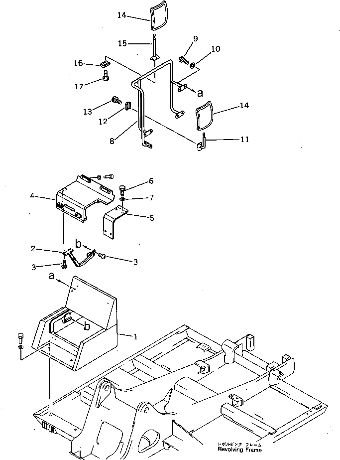 Komatsu parts book diagram for PC220LC-3 S/N 20001-UP: MACHINERY COMPARTMENT (1/2) (TBG SPEC.)(#20001-21707)