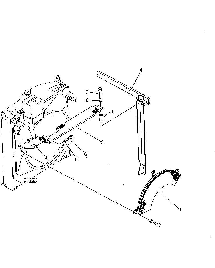 Komatsu parts book diagram for PC220LC-3 S/N 20001-UP: RADIATOR GUARD (REGULATION OF SWEDEN)(#21708-)