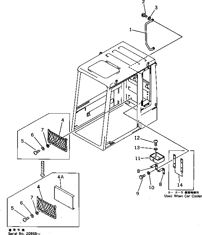 Komatsu parts book diagram for PC220LC-3 S/N 20001-UP: OPERATOR'S CAB (2/2) (REGULATION OF SWEDEN)(#20362-)