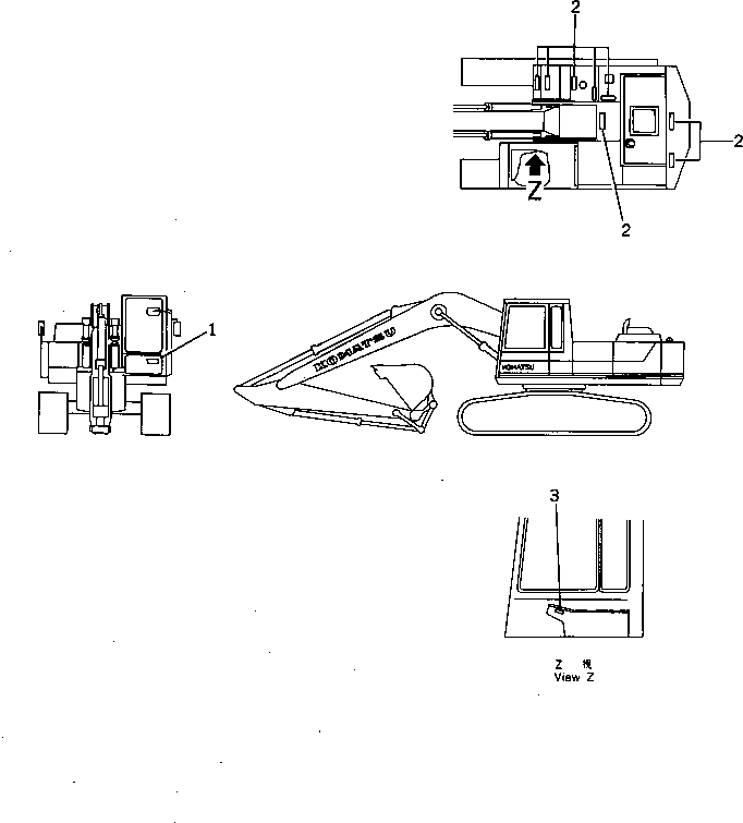 Komatsu parts book diagram for PC220LC-3 S/N 20001-UP: MARKS AND PLATES (REGULATION OF SWEDEN)