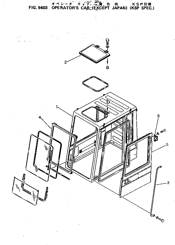 Komatsu parts book diagram for PC220LC-3 S/N 20001-UP: OPERATOR'S CAB (EXCEPT JAPAN) (KSP SPEC.)