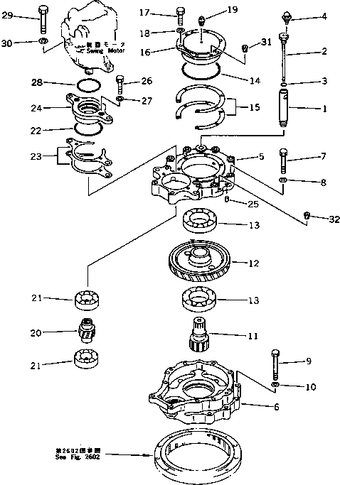 Excavators Komatsu / PC220LC-5C S/N 35001-UP(pc220l4r) / SWING MACHINERY (1/2)(#35001-36613)(060020 : 2601)