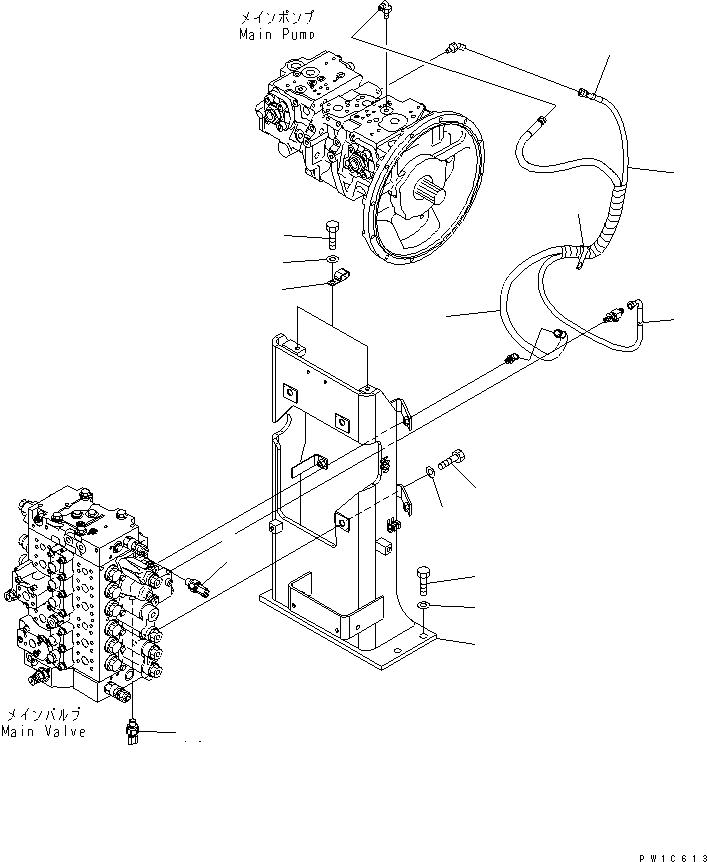 Excavators Komatsu / PC220LC-7-BA S/N 60001-UP(pc220l5r) / MAIN VALVE (VALVE BRACKET)(150150 : H0120-03A0)