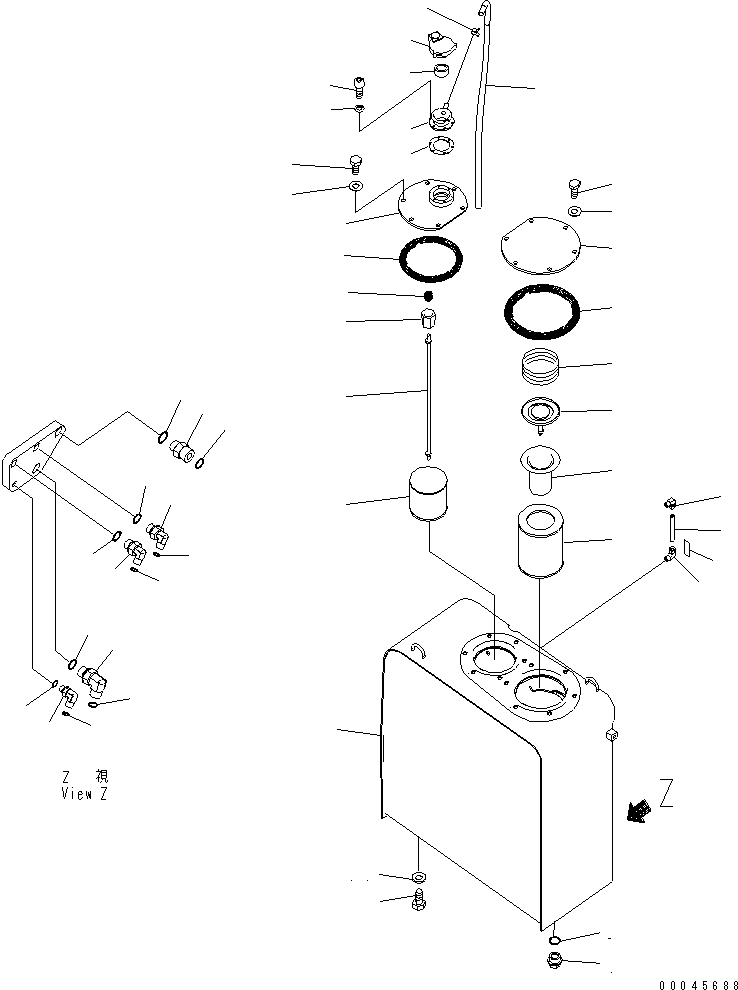 Excavators Komatsu / PC220LC-8 S/N 70001-UP (ecot3)(pc220l7c) / HYDRAULIC OIL TANK(150010 : H0110-01A0)