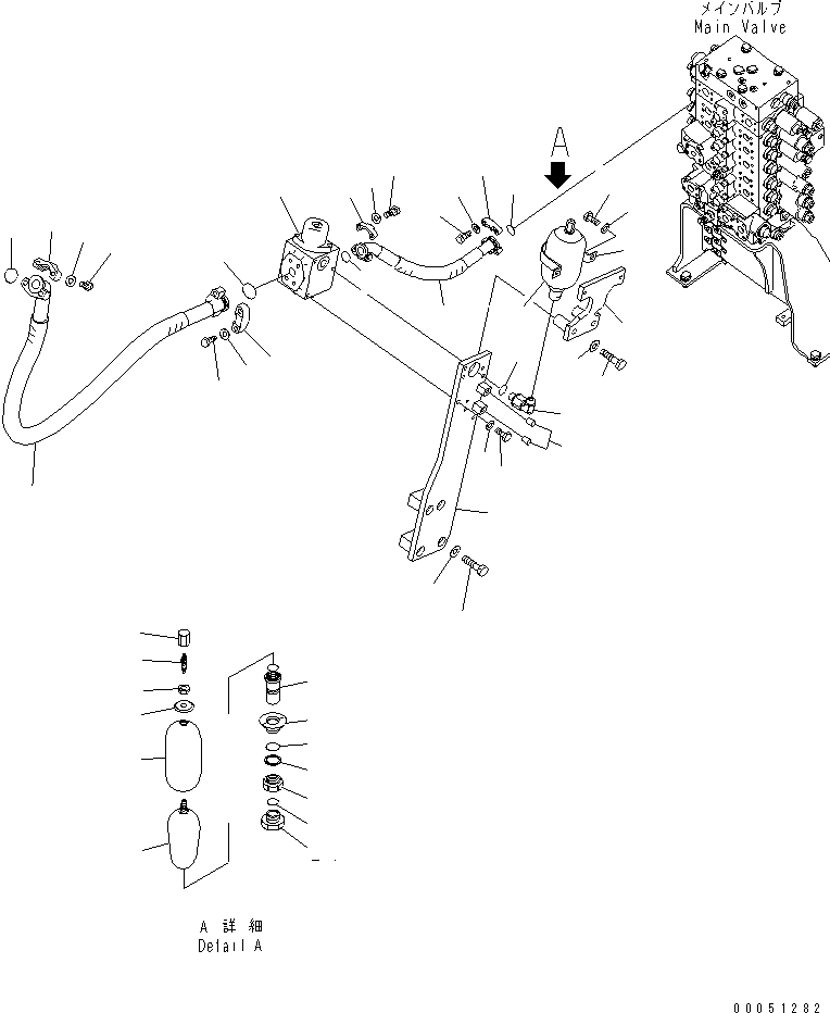 Excavators Komatsu / PC220LC-8 S/N 70001-UP (ecot3)(pc220l7c) / ATTACHMENT LINE (MAIN LINE ? R.H.) (FOR 1-ACTUATOR) (FOR NIPPON PNEUMATIC)(150340 : H1270-02A8)