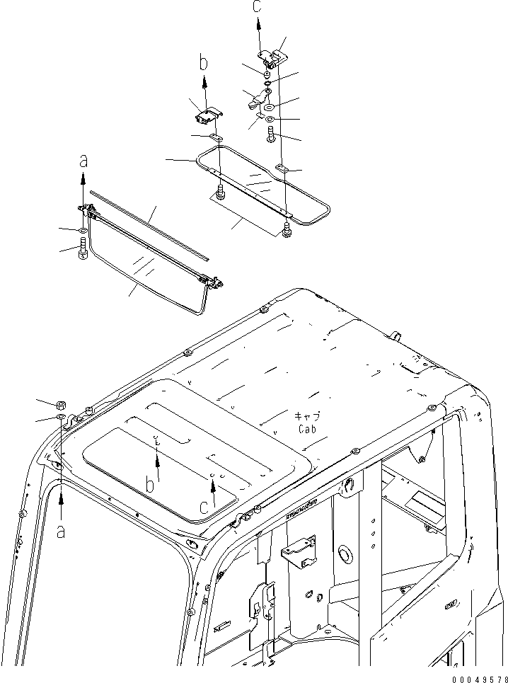 Excavators Komatsu / PC220LC-8 S/N 70001-UP (ecot3)(pc220l7c) / SUN VISOR(#70001-75227)(210200 : K0330-01A0)