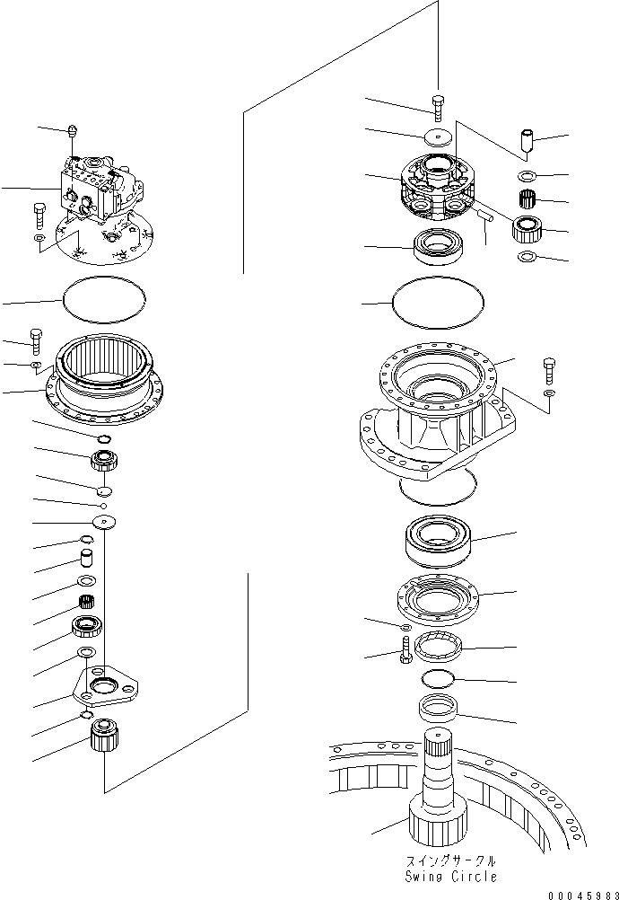 Excavators Komatsu / PC220LC-8 S/N 70001-UP (ecot3)(pc220l7c) / SWING MACHINERY (MOTOR AND MACHINERY)(270020 : N1210-01A0)