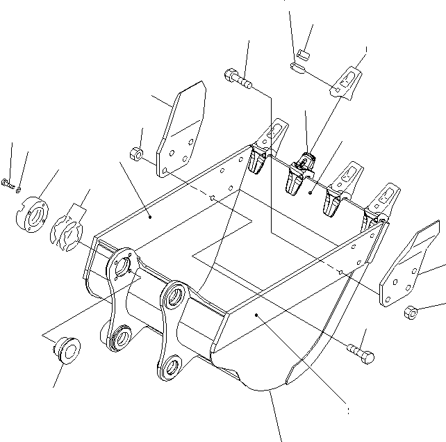 Excavators Komatsu / PC220LC-8 S/N 70001-UP (ecot3)(pc220l7c) / BUCKET ? 1.0M3 ? 1260MM (VERTICAL PIN TYPE)(360620 : T1510-01B6)