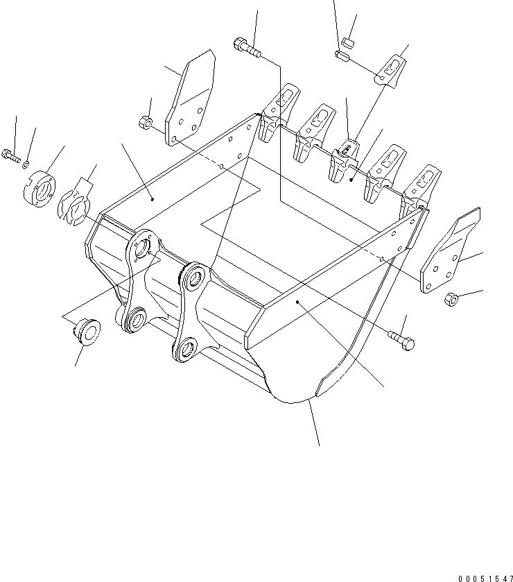 Excavators Komatsu / PC220LC-8 S/N 70001-UP (ecot3)(pc220l7c) / BUCKET ? 1.14M3 ? 1300MM (VERTICAL PIN TYPE)(360650 : T1510-01B9)