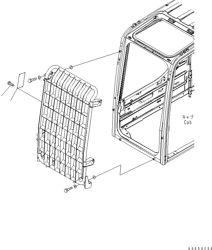 Excavators Komatsu / PC220LC-8 S/N 70001-UP (ecot3)(pc220l7c) / CAUTION PLATE (FRONT GUARD) (ENGLISH)(390510 : U0520-01A9)