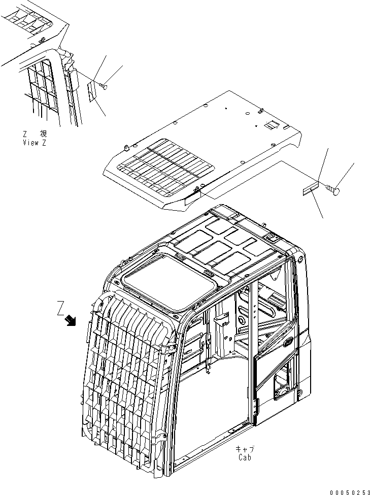 Excavators Komatsu / PC220LC-8 S/N 70001-UP (ecot3)(pc220l7c) / CAUTION PLATE (TOP AND FRONT GUARD) (CHINESE)(390590 : U0520-01B8)