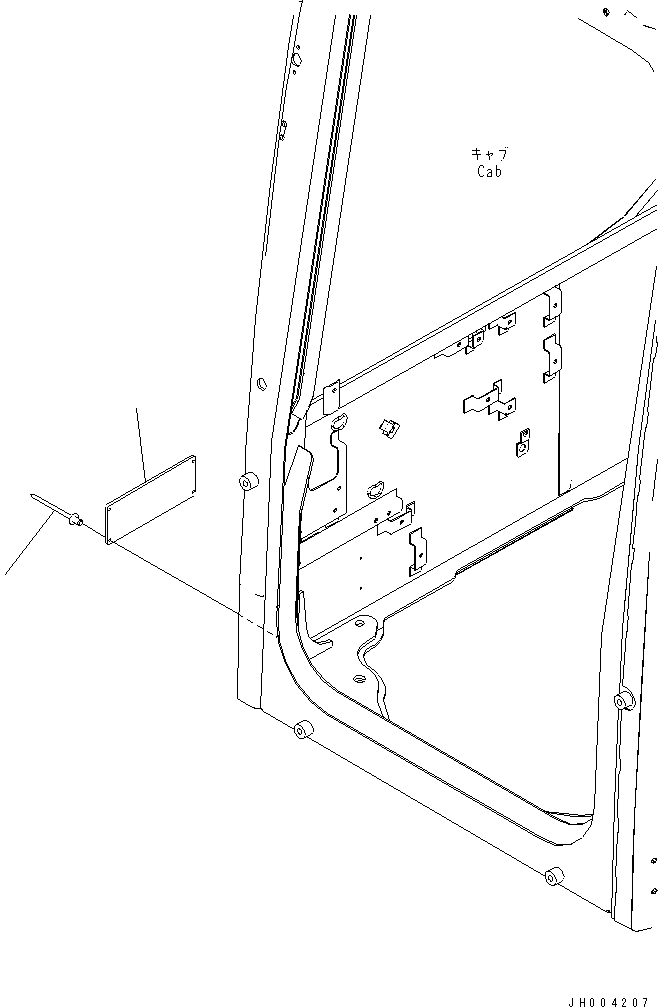 Excavators Komatsu / PC220LC-8 S/N 70001-UP (ecot3)(pc220l7c) / ROPS PLATE (ENGLISH)(#75001-)(390660 : U0521-01A1)