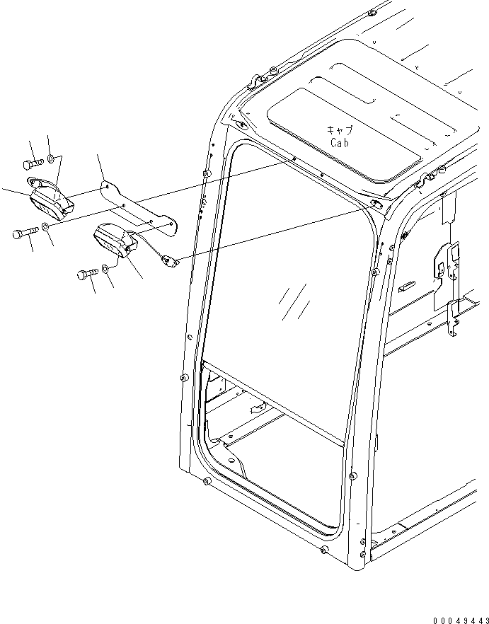 Excavators Komatsu / PC220LC-8 S/N 80001-80376(pc220l9c) / ADDITIONAL WORK LAMP(#80001-80076)(120120 : E0310-01H0)